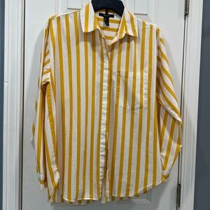 Forever 21 Gold striped long sleeved shirt size Small